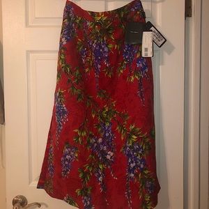 BNWT Dolce & Gabbana Red Floral Skirt IT 46 (US 10)